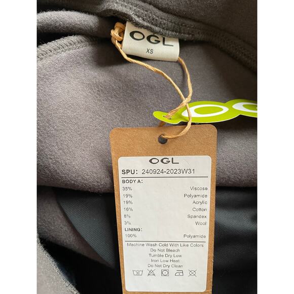 OGL FuzzLuxe Pant Straight Leg High Waisted Pull On Deep Grey Size XS - Picture 6 of 6